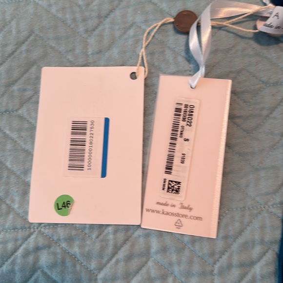 NWT authentic KAOS long sleeve mash tee keyhole detail double mesh aqua sz S - Picture 4 of 5